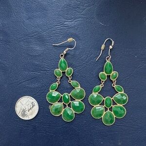 Elegant Green Teardrop Earrings